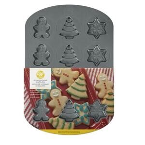 Wilton Treats Made Simple Holiday Shapes Cookie Pan, 12-Cavity